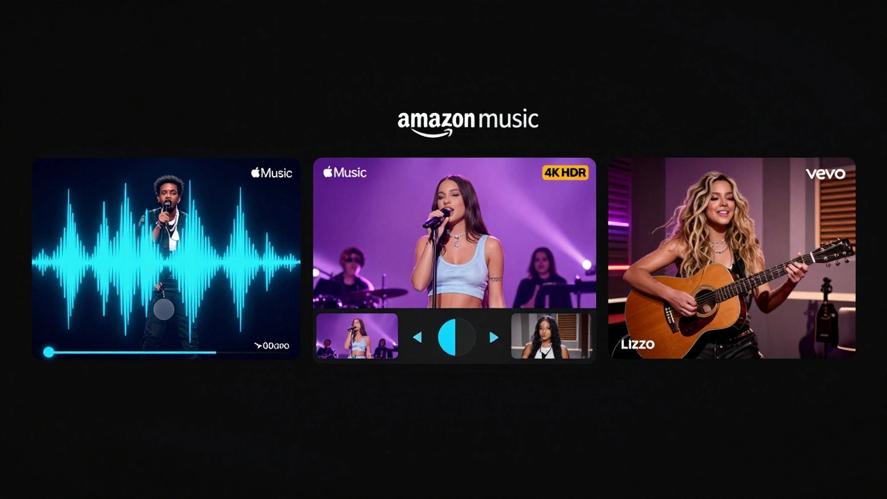 Three high-quality concert streams displayed on a digital dashboard with audio visuals and multi-angle views.