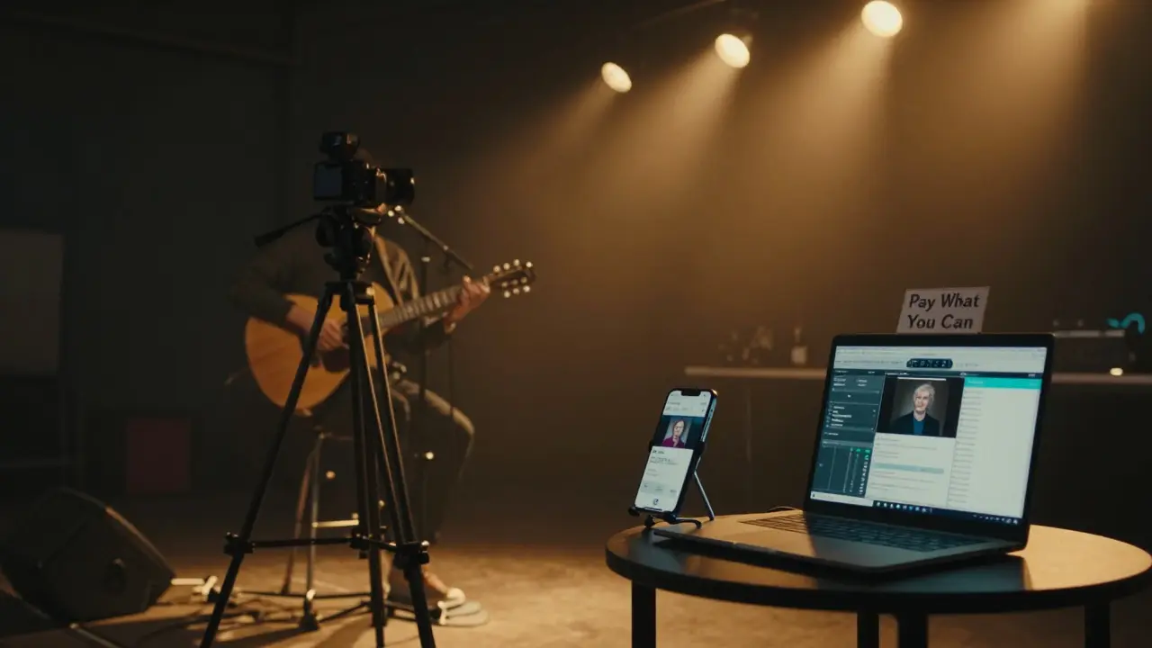 How much does it cost to host an online event for a live concert stream?