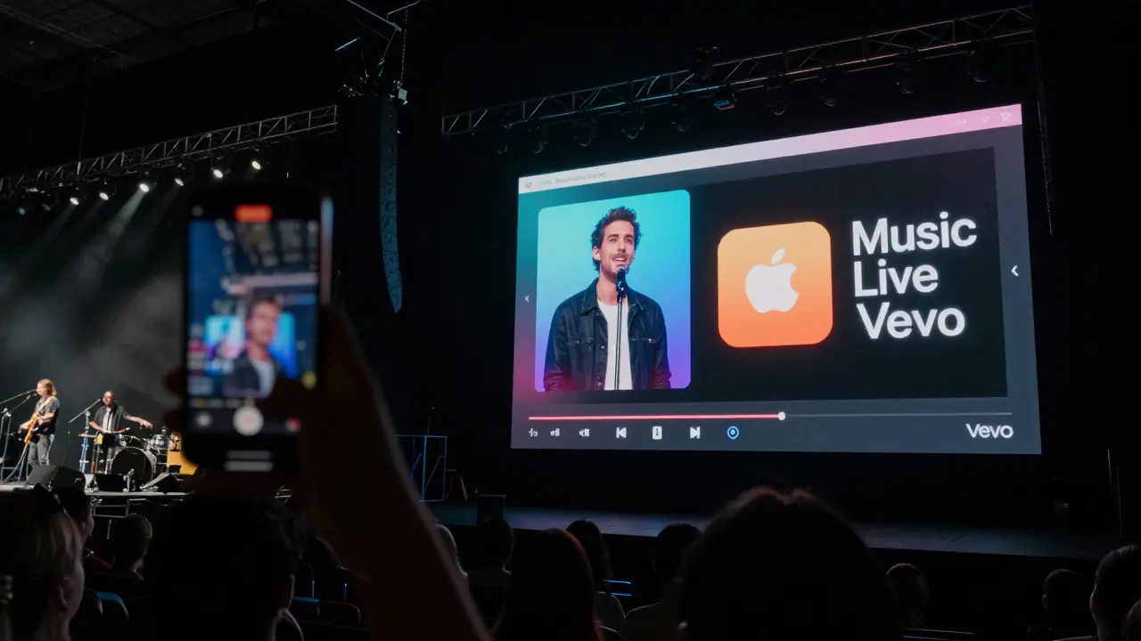 Side-by-side comparison of a low-quality fan video and a professional live stream with official branding.